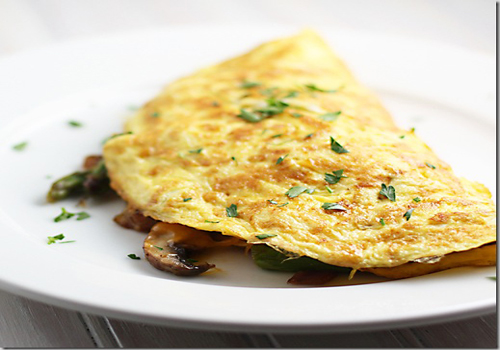 Asparagus and Mushroom Omelet